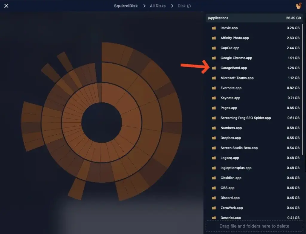 SquirrelDisk - Space Visualiser for Mac 3